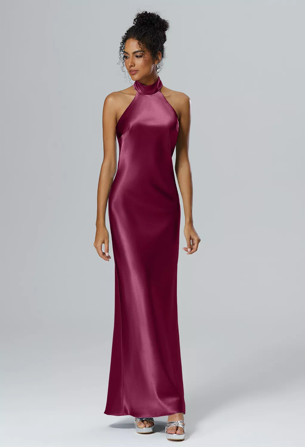 AW Mugwort Burgundy  Garden Wedding Guest Dresses